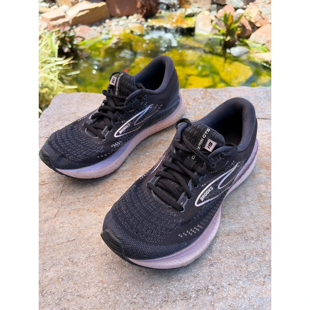 Brooks Glycerin GTS 19 Womens Running Shoes Black Pink 1203441B074 Size 8